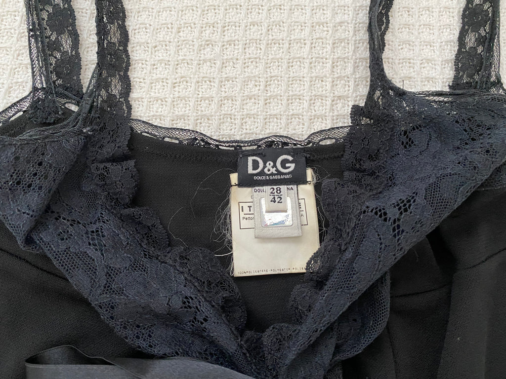 Dolce & Gabbana Black Bow Lace Dress