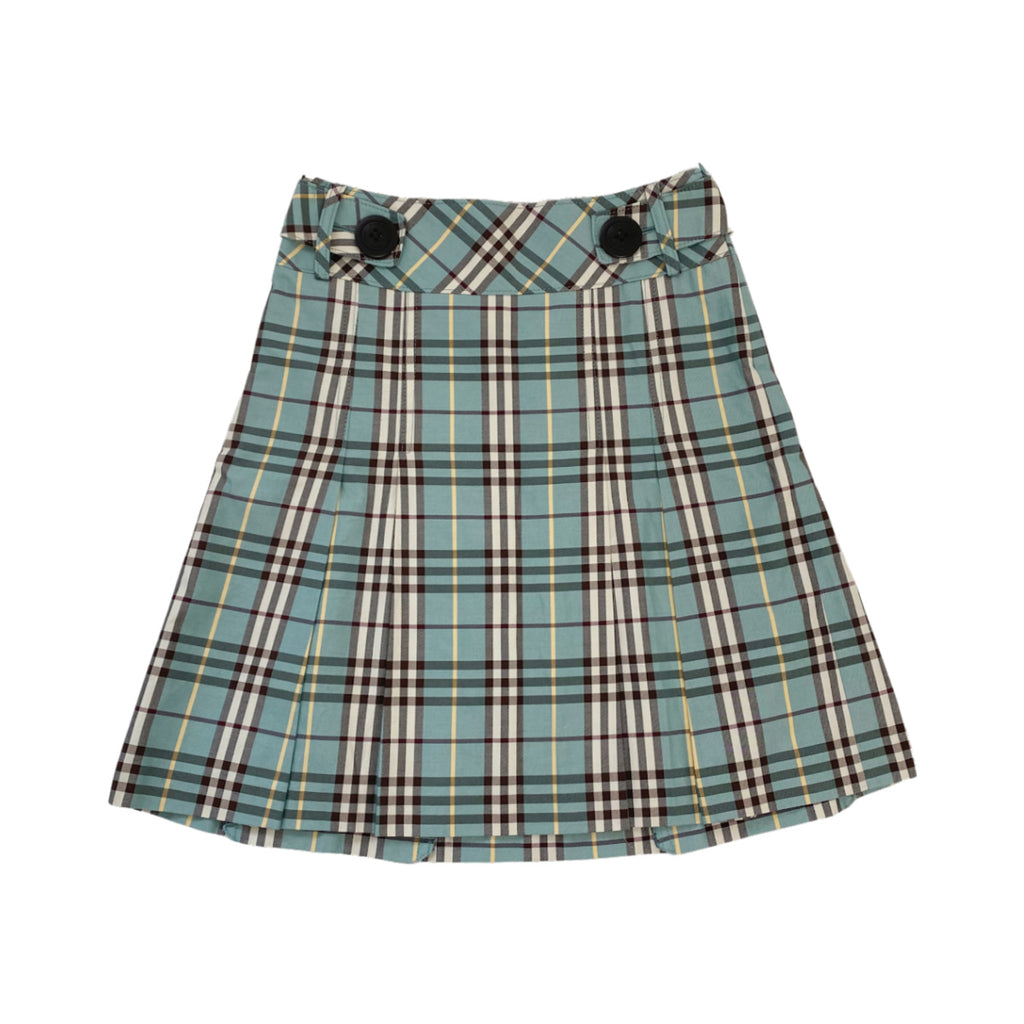 Burberry Blue Check Button Skirt 36