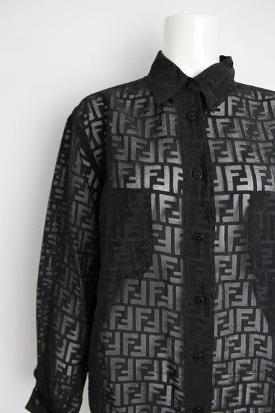 Sheer fendi discount shirt