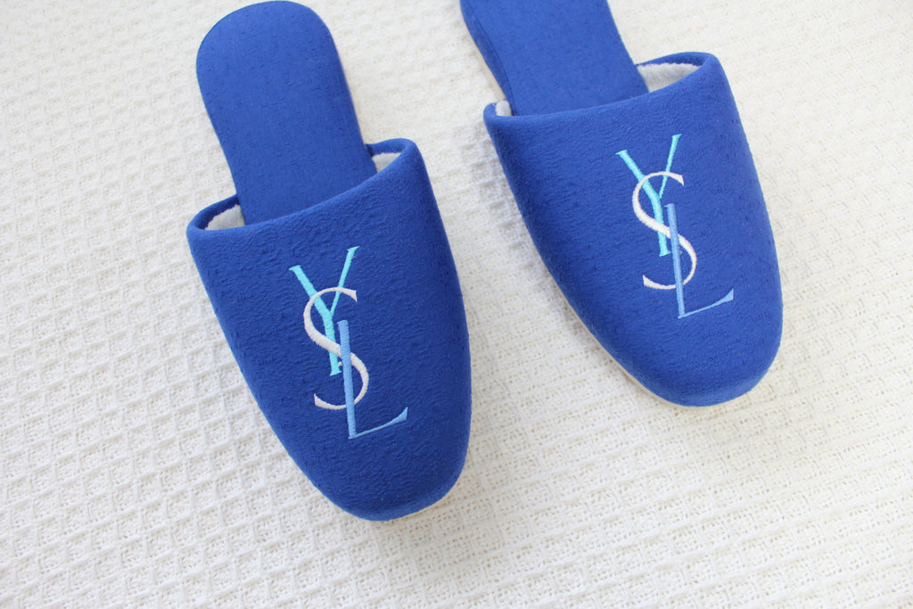 YSL Blue Logo Slippers EU 38-39