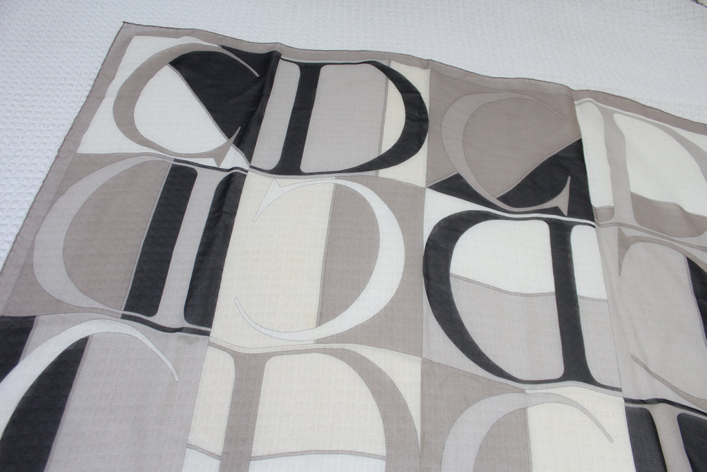 Christian Dior CD Logo Large Silk Square Scarf