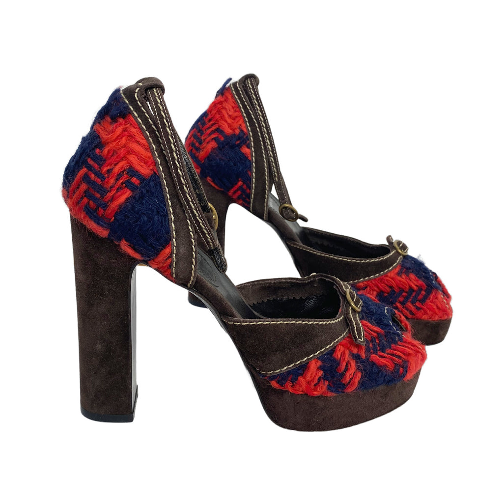 Miu Miu Wool Platforms Heels EU 37.5