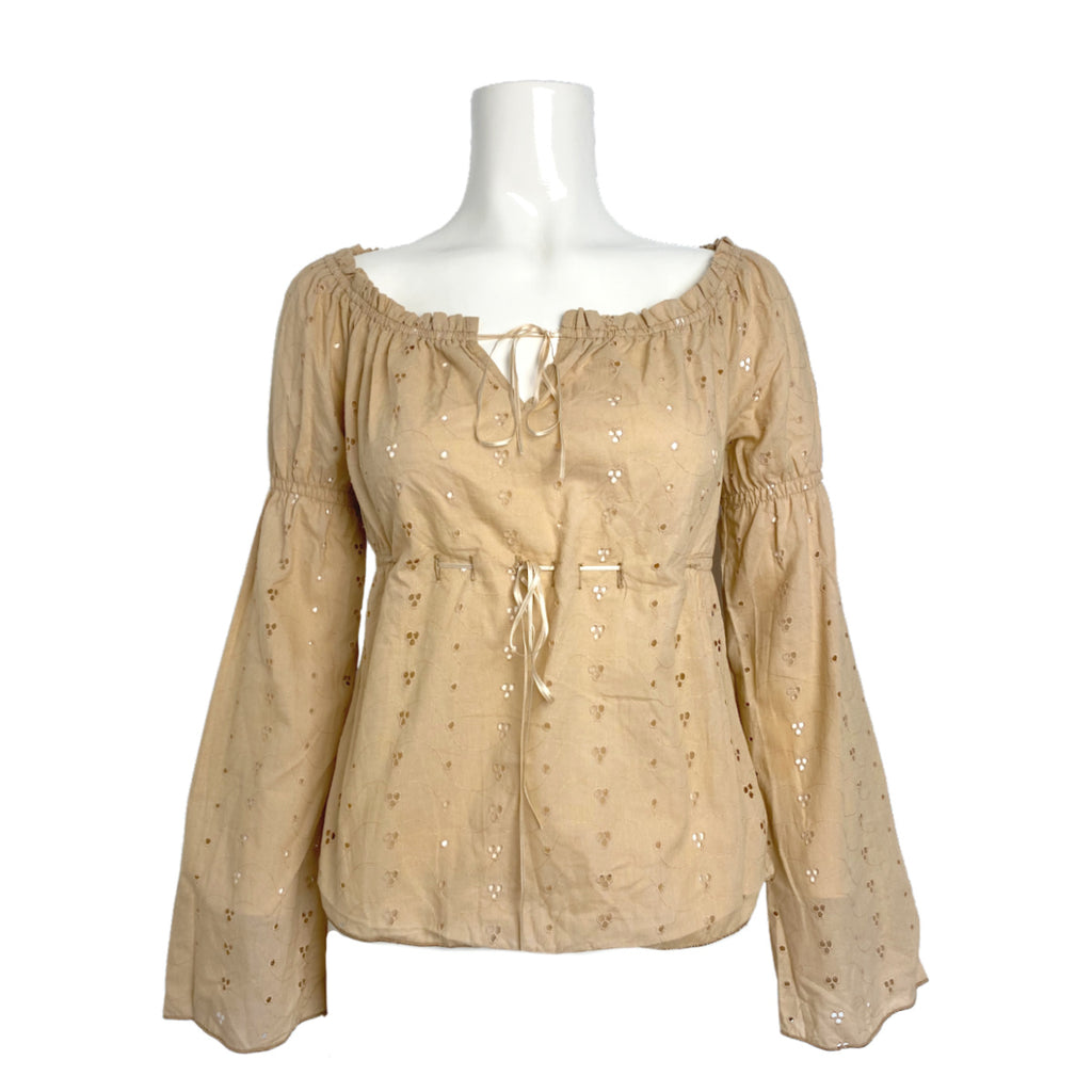 Morgan De Toi Tan Broderie Anglaise Top