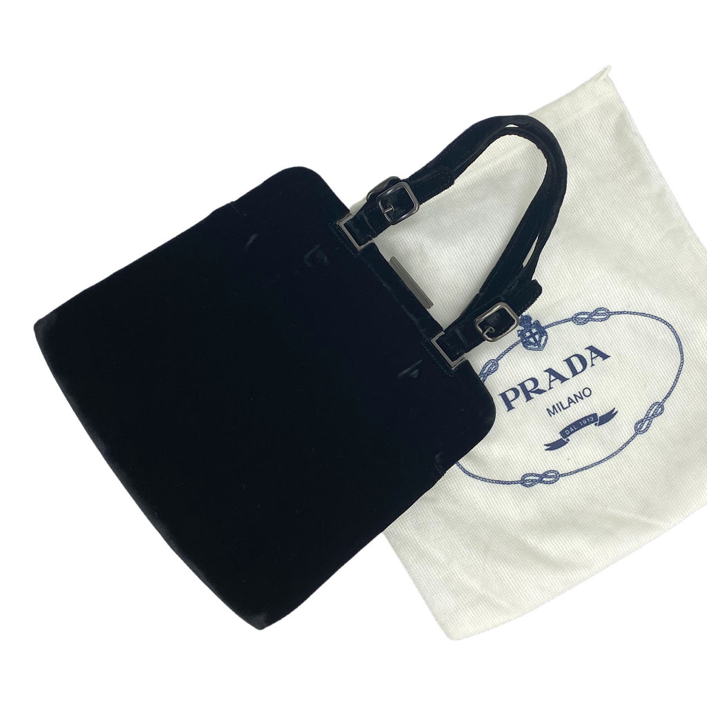 Prada 90's Black Velvet Handbag