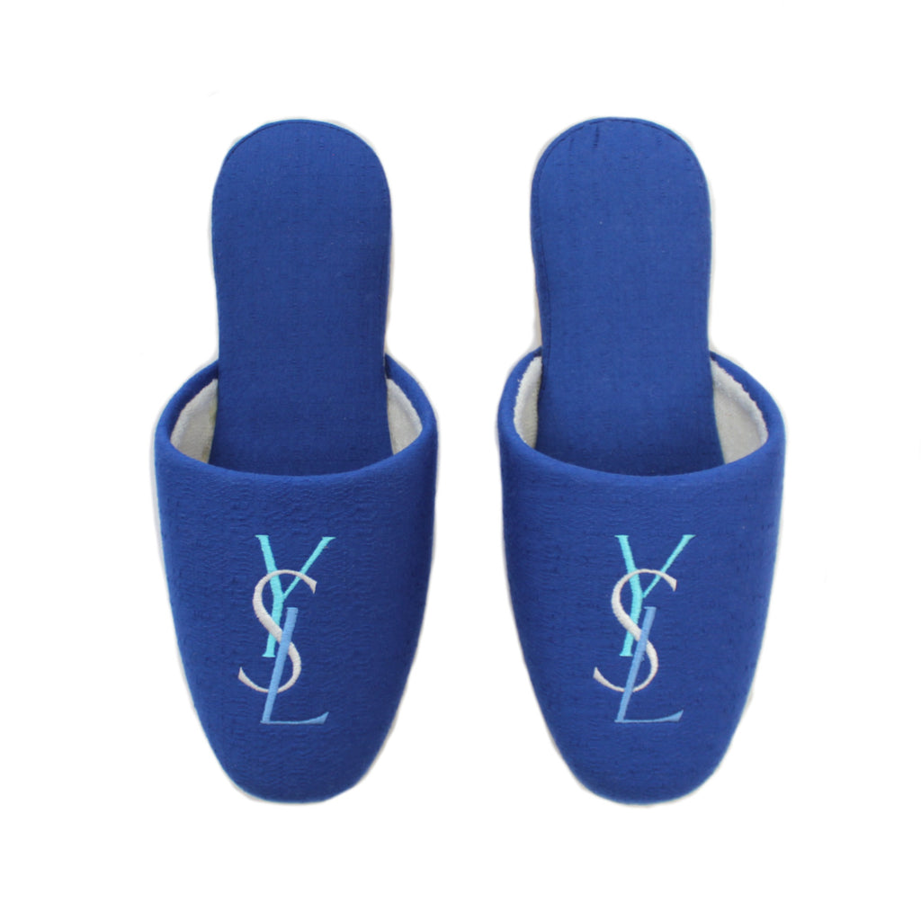 YSL Blue Logo Slippers EU 38-39