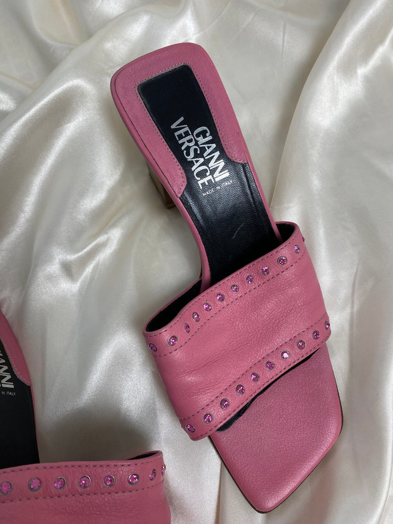 Gianni Versace Hot Pink Leather Mules 36