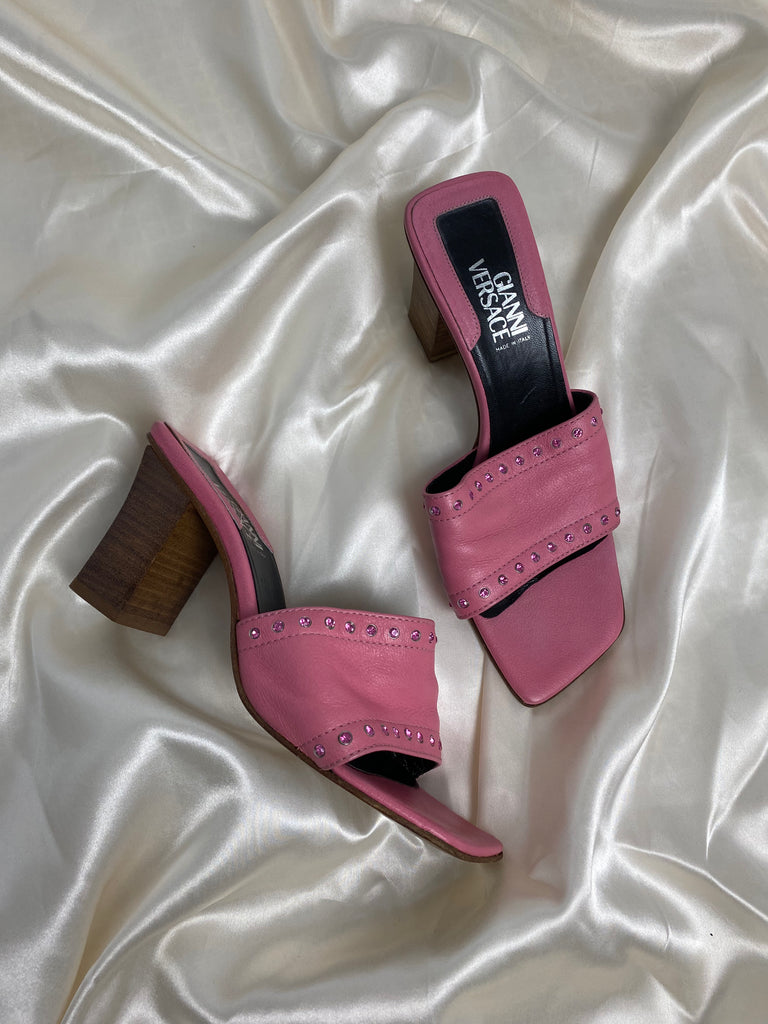 Gianni Versace Hot Pink Leather Mules 36