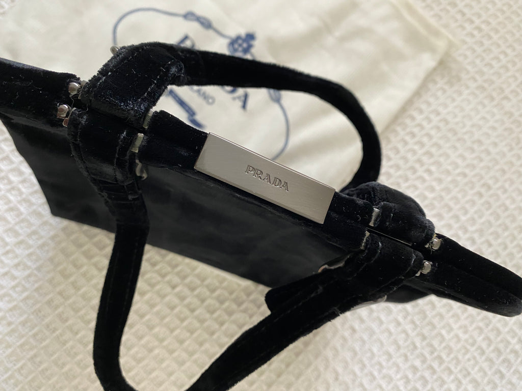 Prada 90's Black Velvet Handbag