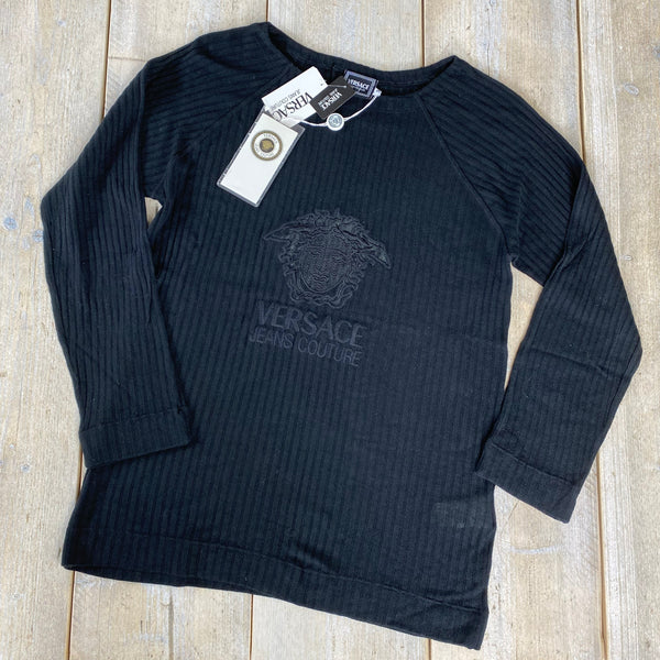 Versace Jeans Couture Black Medusa Head Long Sleeve Top