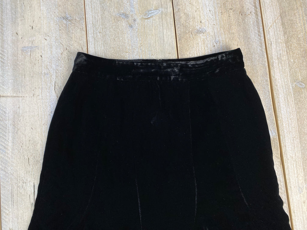 Blumarine Black Velvet Midi Skirt