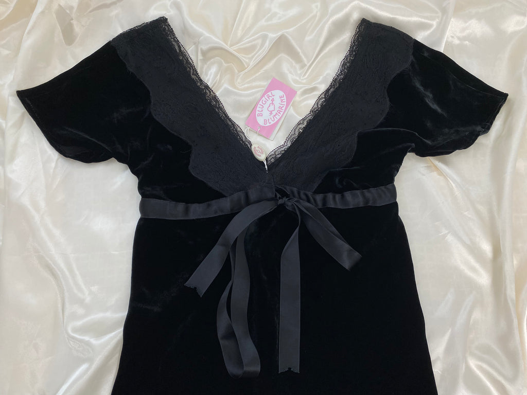 Blumarine Blugirl Black Velvet Bow Dress