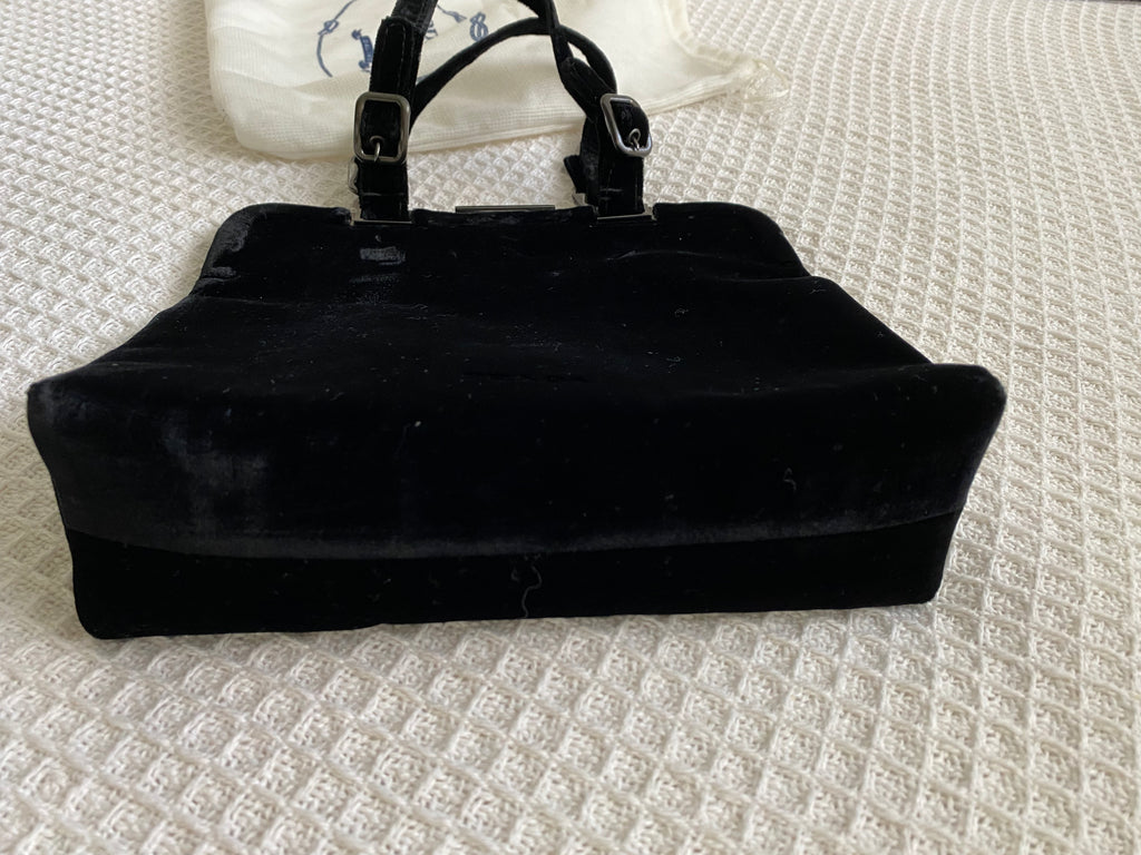 Prada 90's Black Velvet Handbag