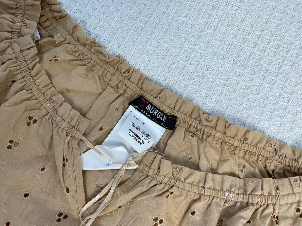 Morgan De Toi Tan Broderie Anglaise Top
