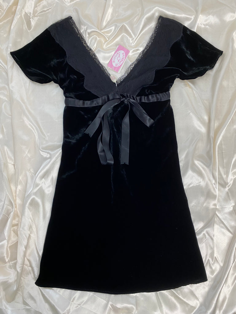 Blumarine Blugirl Black Velvet Bow Dress