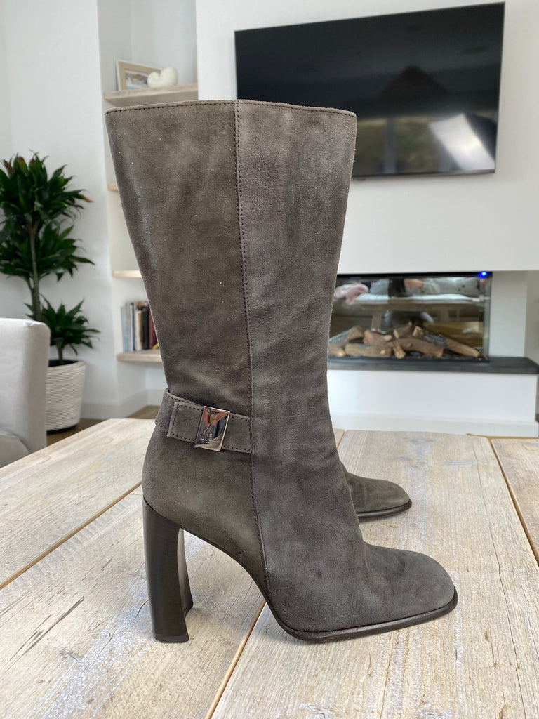 Gucci Dark Grey Suede Boots Size 35