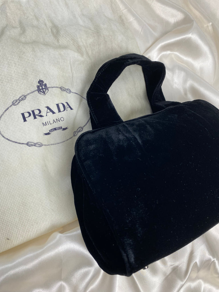 Prada Black Velvet Handbag