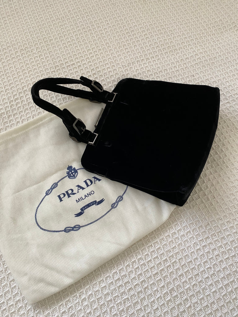 Prada 90's Black Velvet Handbag