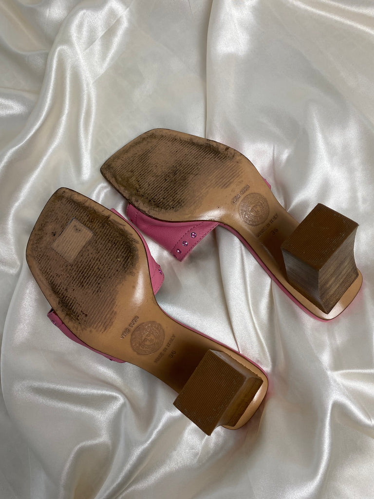 Gianni Versace Hot Pink Leather Mules 36
