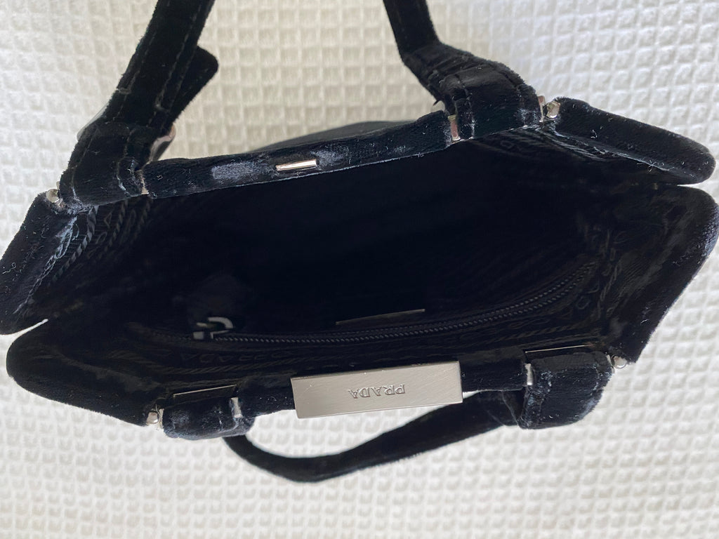 Prada 90's Black Velvet Handbag