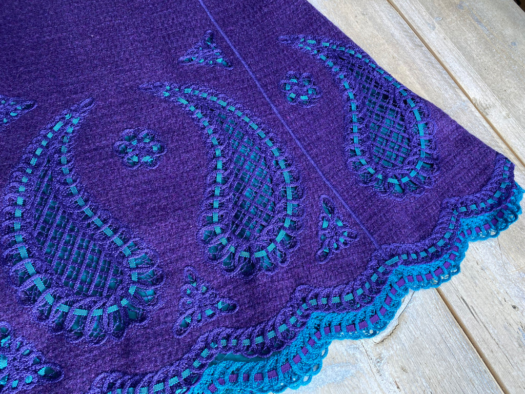 Moschino Purple & Turquoise Wool Skirt