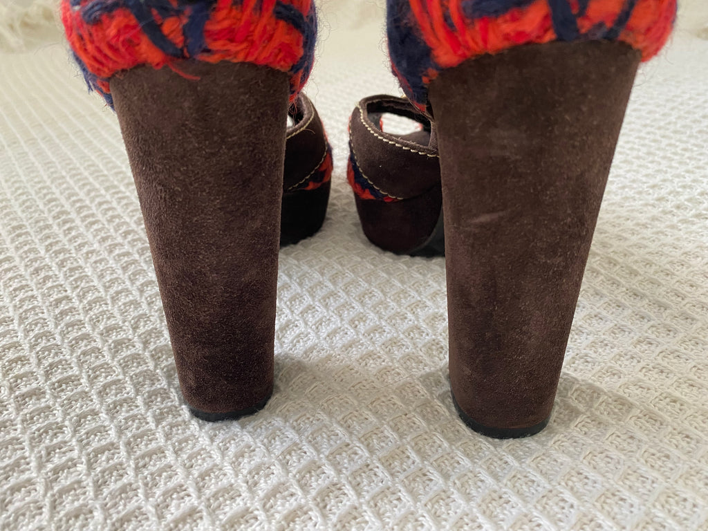 Miu Miu Wool Platforms Heels EU 37.5