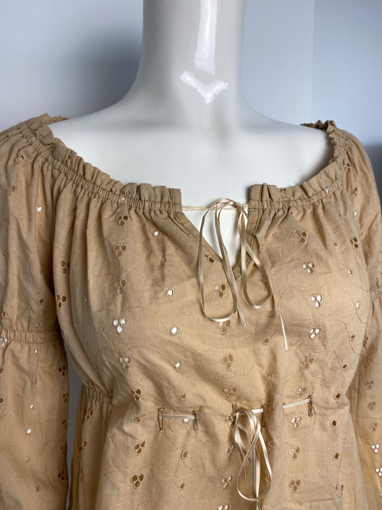 Morgan De Toi Tan Broderie Anglaise Top
