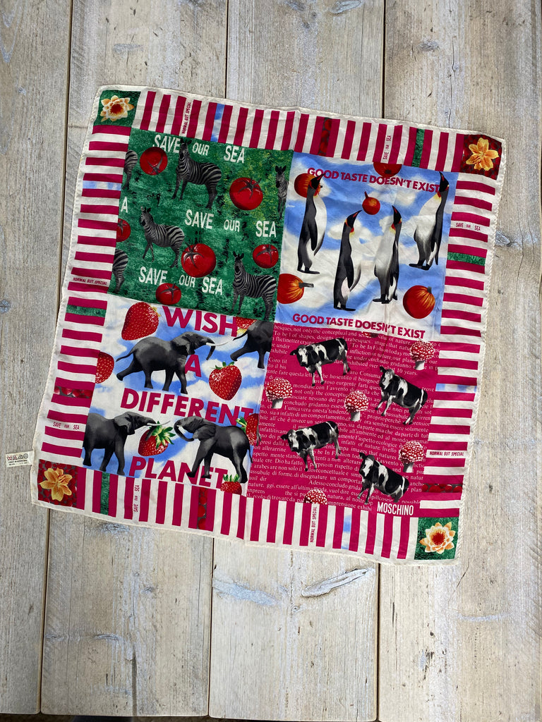 Moschino Animal Print Silk Square Scarf