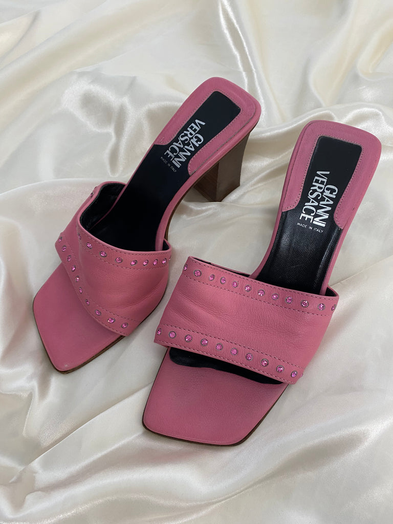 Gianni Versace Hot Pink Leather Mules 36