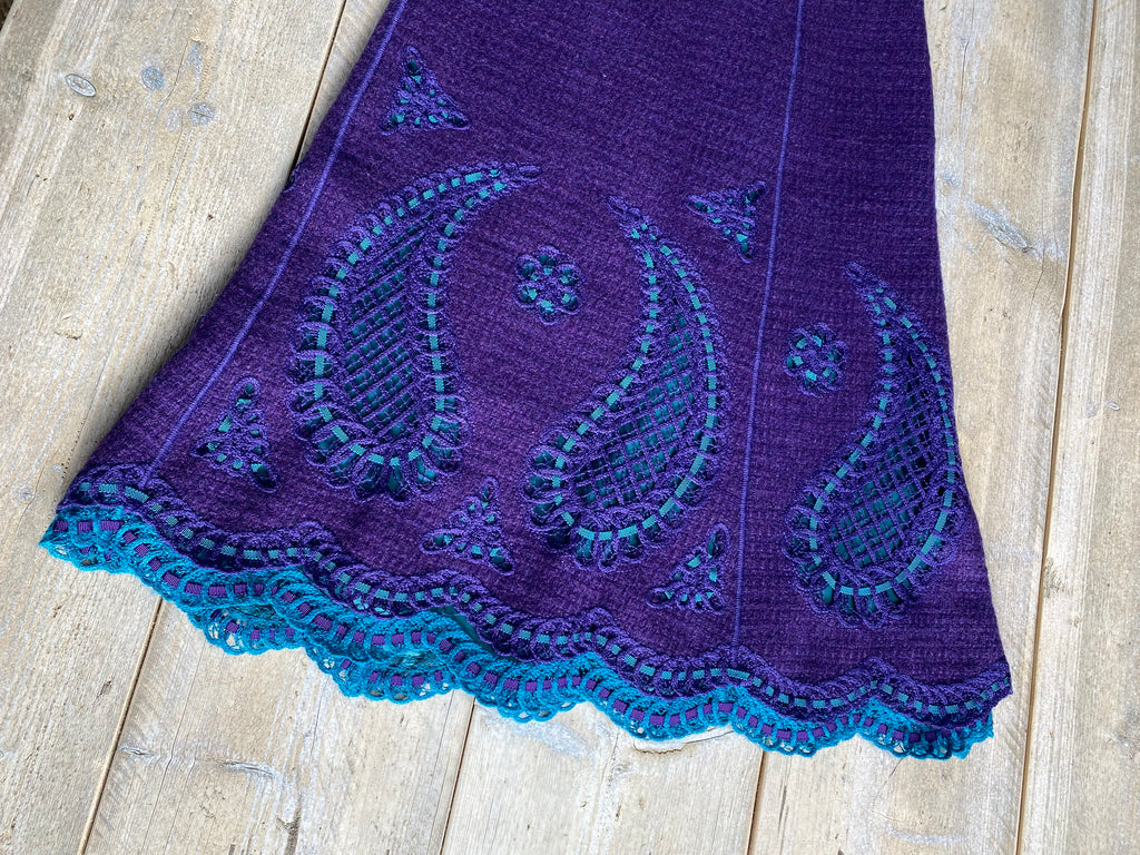 Moschino Purple & Turquoise Wool Skirt
