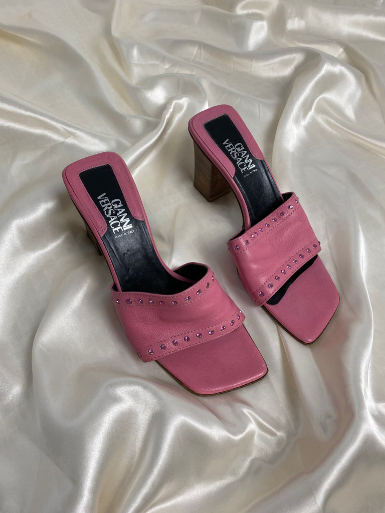 Gianni Versace Hot Pink Leather Mules 36