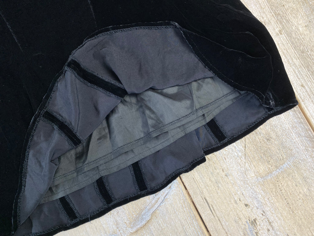 Blumarine Black Velvet Midi Skirt