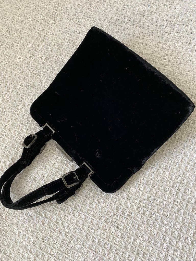 Prada 90's Black Velvet Handbag