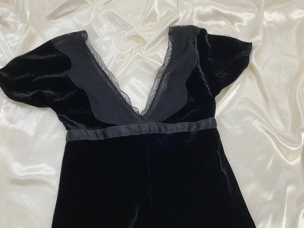 Blumarine Blugirl Black Velvet Bow Dress