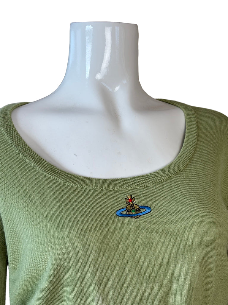 Vivienne Westwood Green Wool Orb Logo Knit