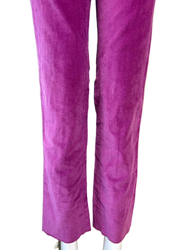 Just Cavalli Purple Velvet Straight Leg Pants