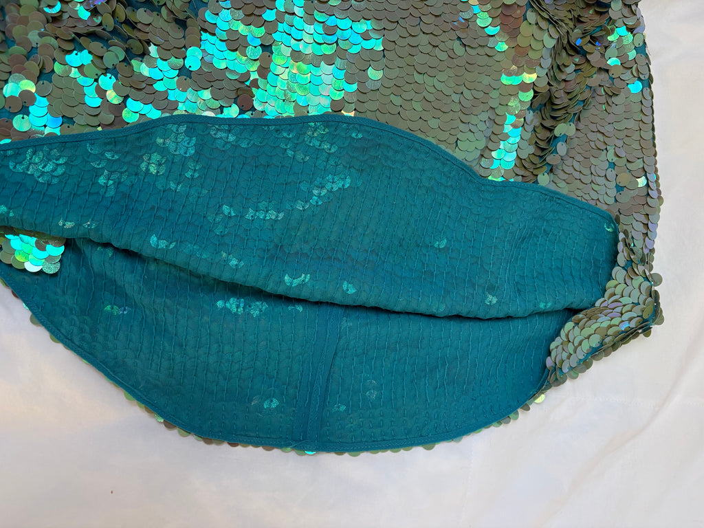 DKNY Blue Sequin Two Piece Skirt Set