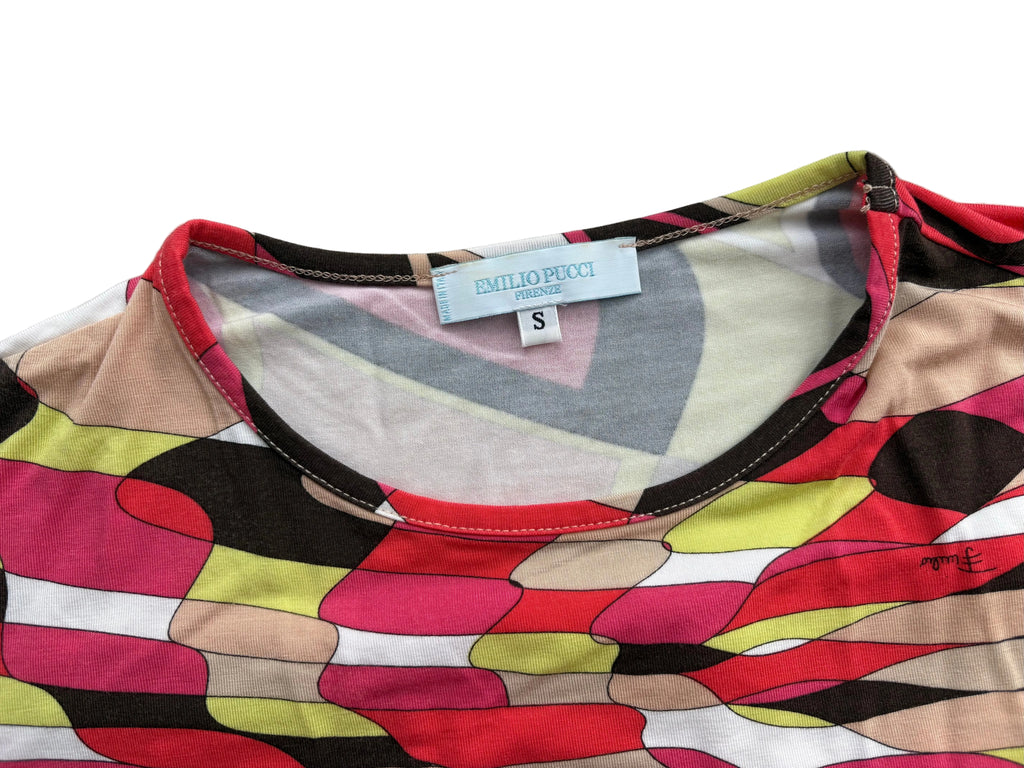 Emilio Pucci Pink & Brown Geometric T-Shirt