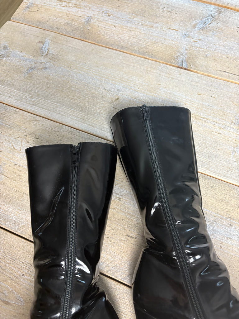 Gucci Fall 1995 Black Leather Patent Horsebit Boots 36