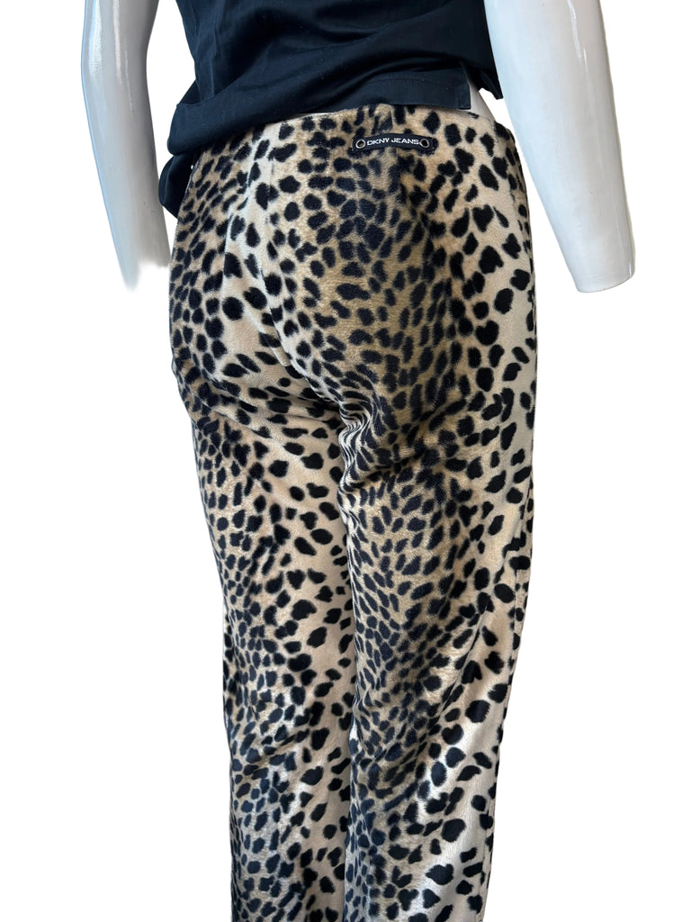 DKNY Furry Leopard Print Pants