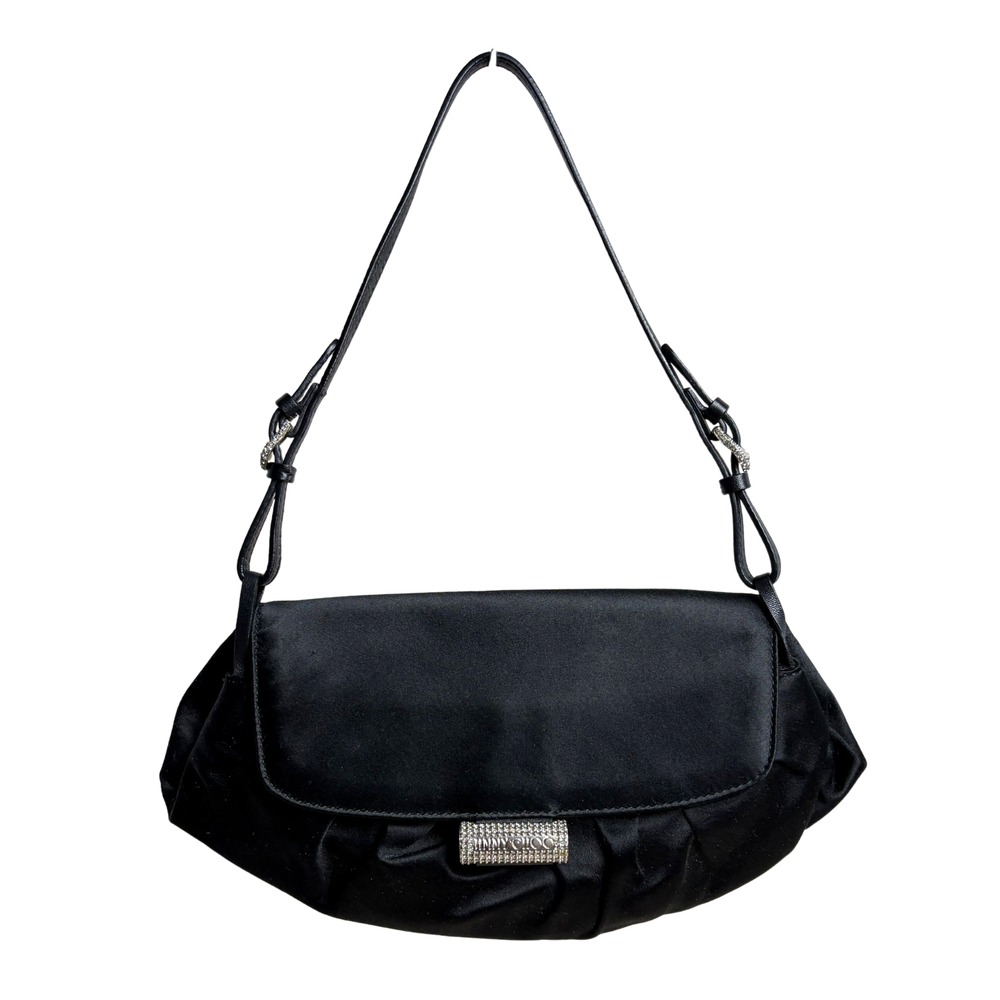 Jimmy Choo Black Satin Shoulder Bag