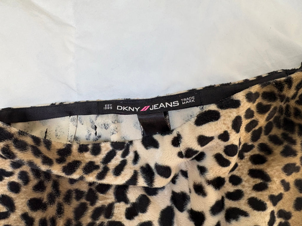 DKNY Furry Leopard Print Pants