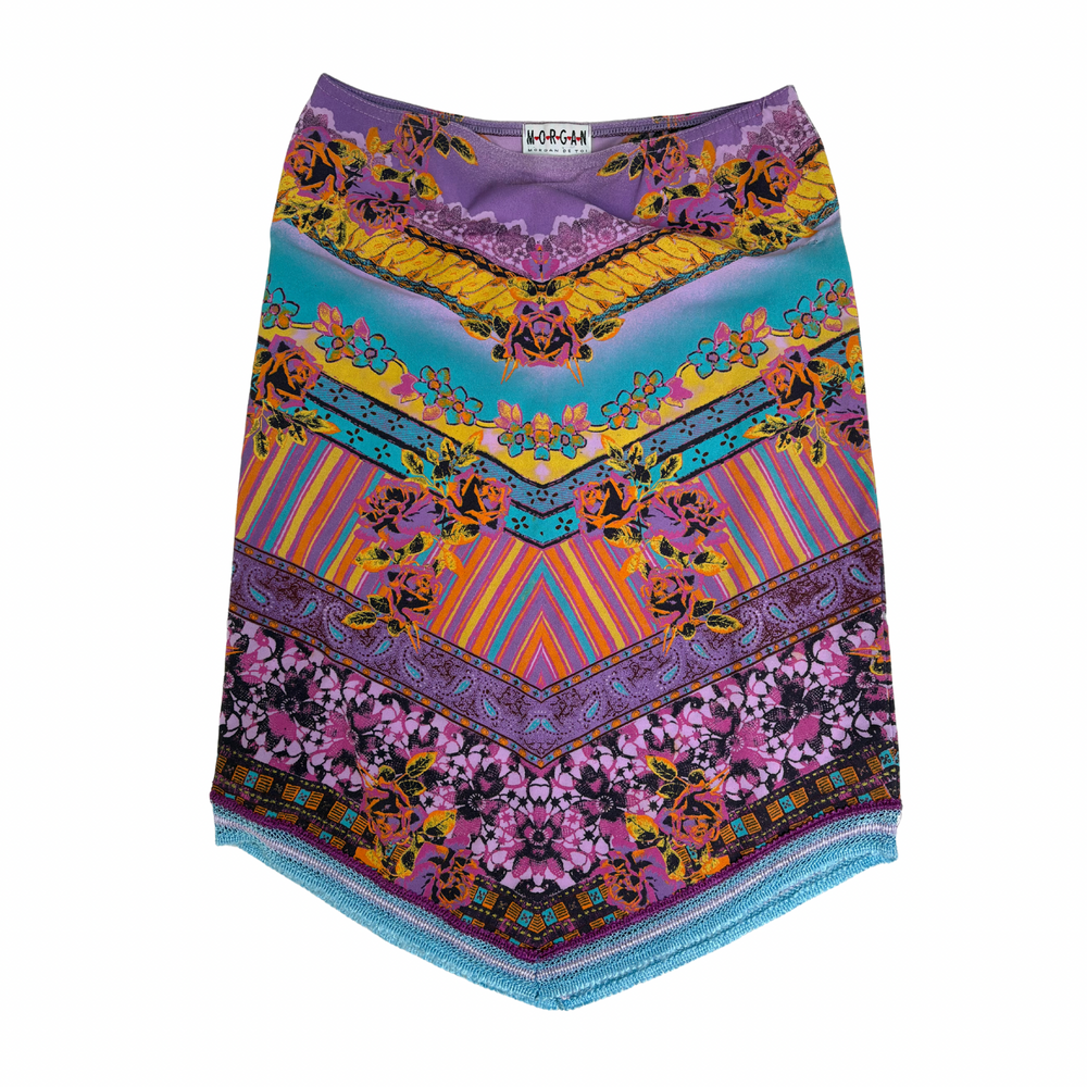 Morgan De Toi Floral Paisley Chevron Midi Skirt