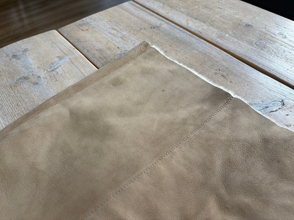 Blumarine Tan Leather Fur Lined Mini Skirt