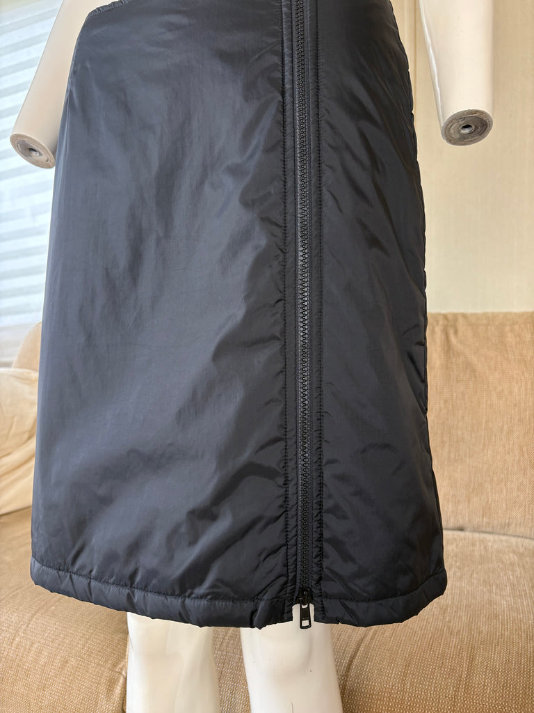 DKNY Jeans Black Nylon Zip Up Skirt