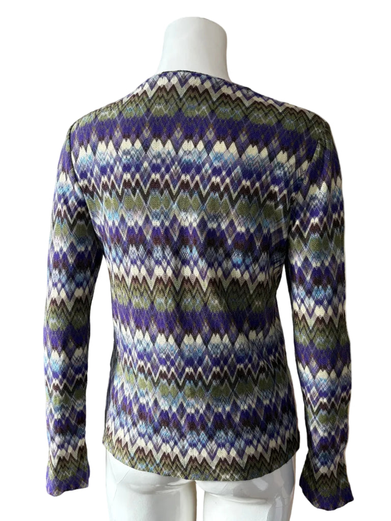 Missoni Purple Woven Knit Long Sleeve Top