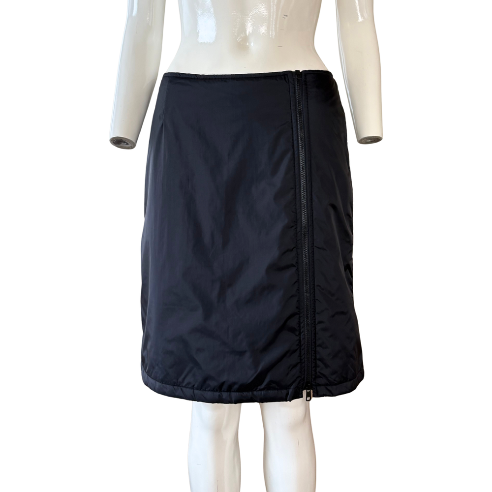 DKNY Jeans Black Nylon Zip Up Skirt