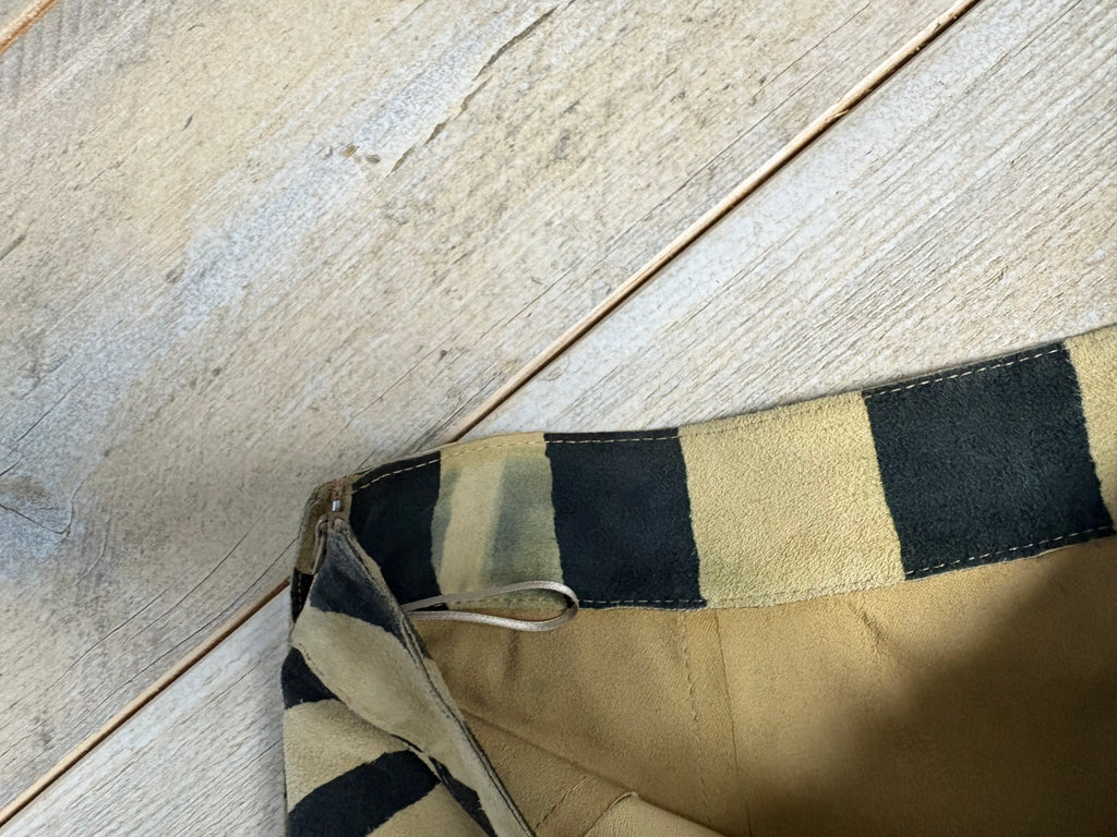 Moschino Zebra Suede Midi Skirt
