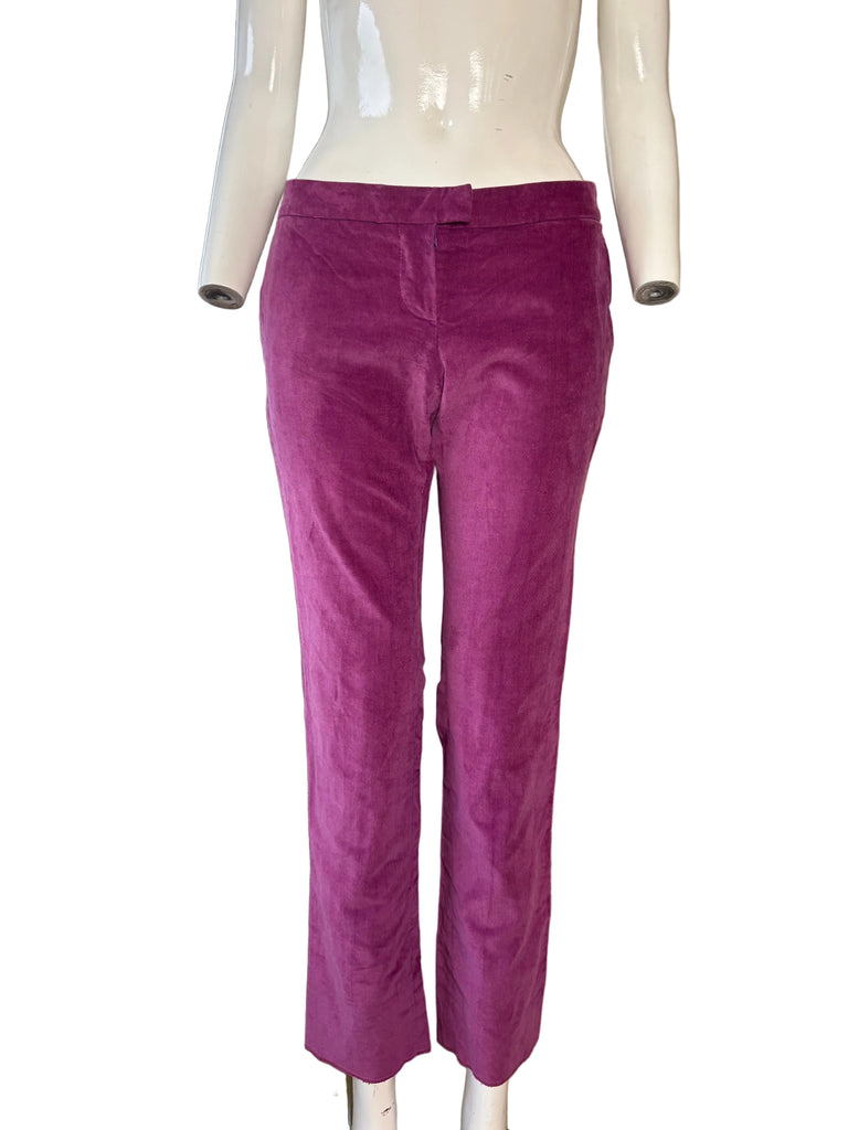 Just Cavalli Purple Velvet Straight Leg Pants
