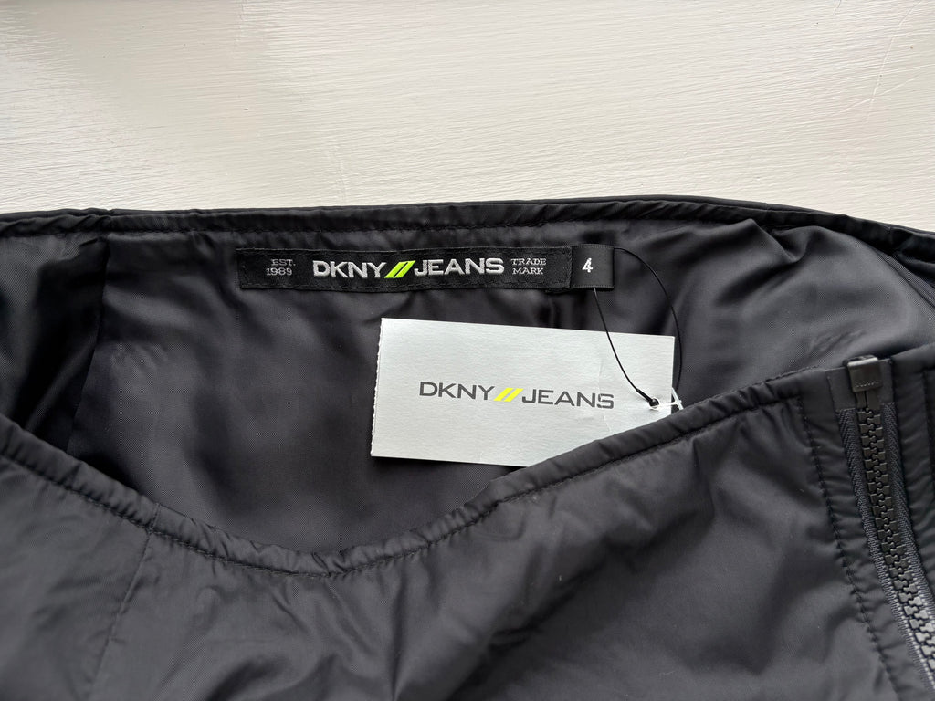 DKNY Jeans Black Nylon Zip Up Skirt