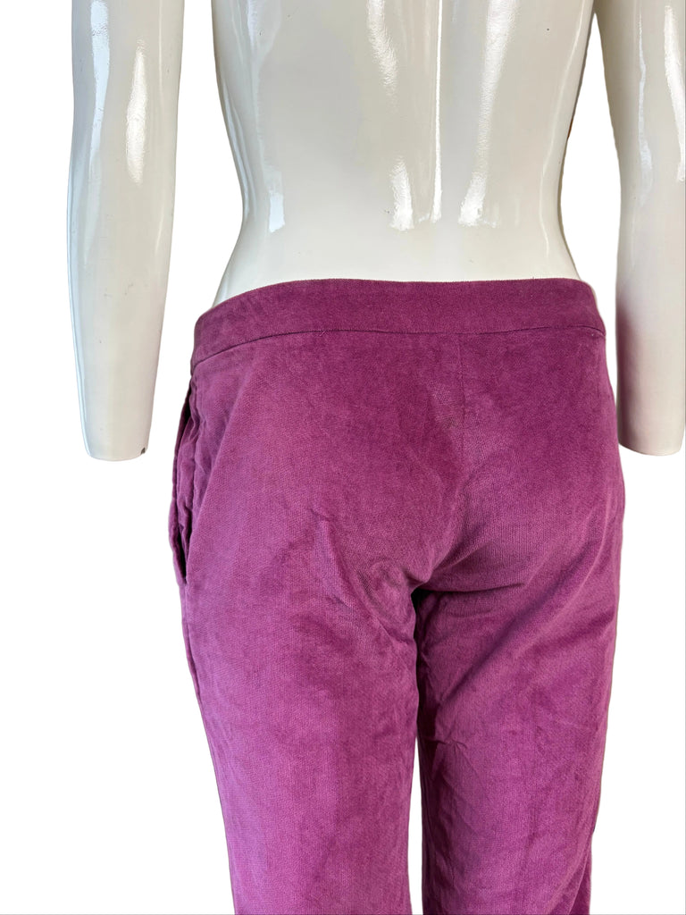 Just Cavalli Purple Velvet Straight Leg Pants